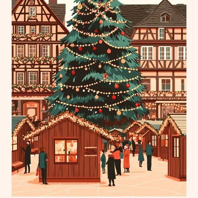 Affiche Strasbourg - Le Marché de Noël de Strasbourg