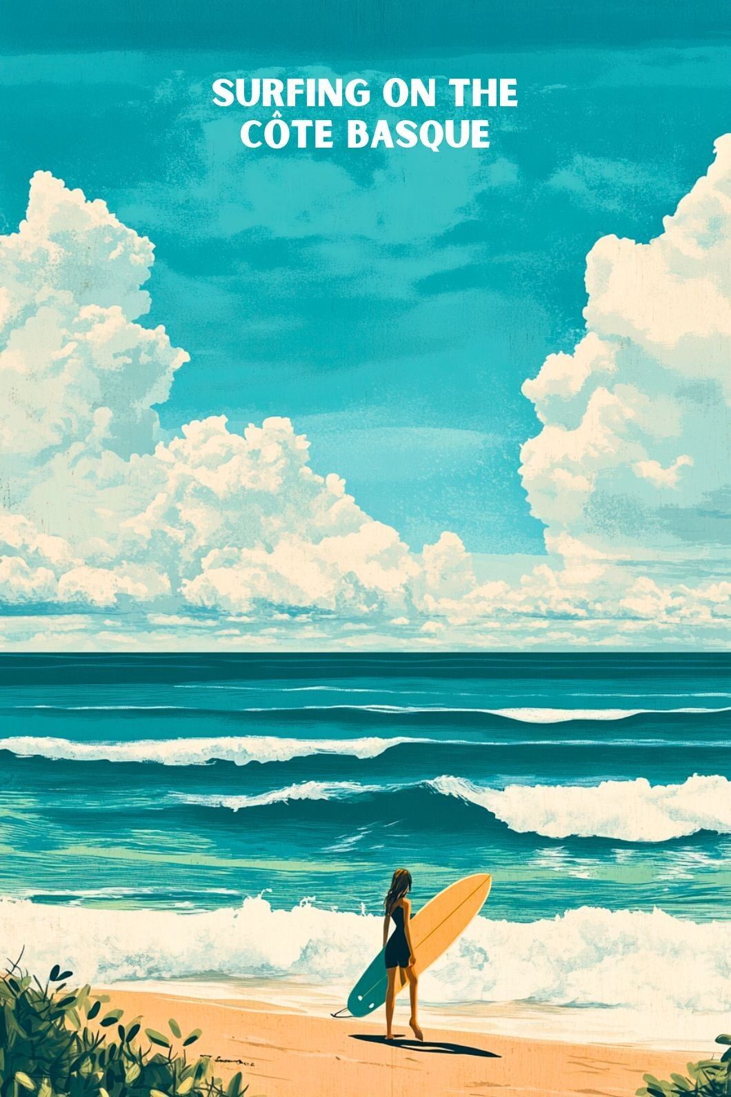 Poster Surf sulla costa basca - sud-ovest