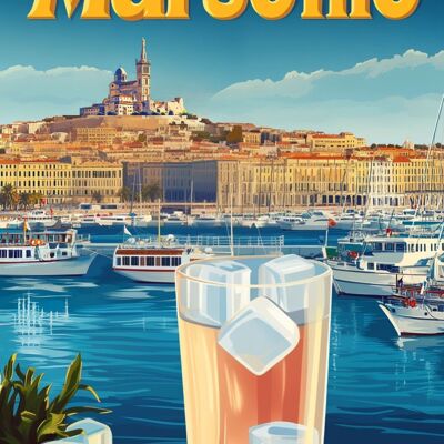 Affiche Marseille - Vintage Pastis