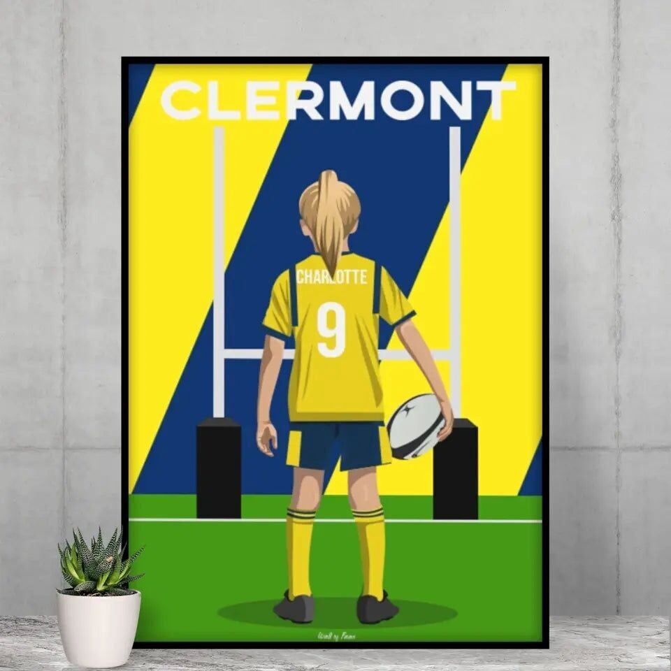 Poster personalizzato di rugby per bambini - Clermont