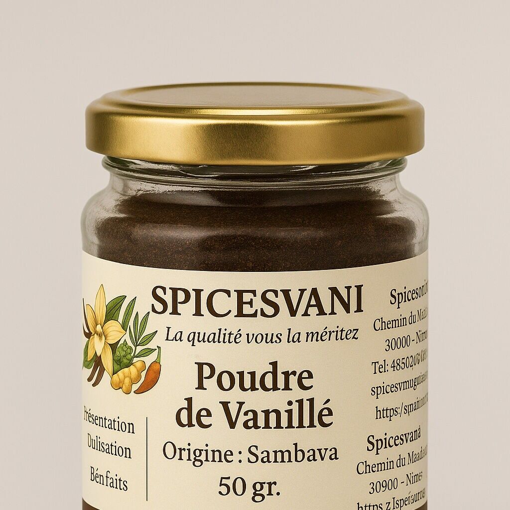 50 g Madagaskar-Bourbon-Vanillepulver in Premiumqualität, hergestellt aus hochwertigen ganzen Schoten