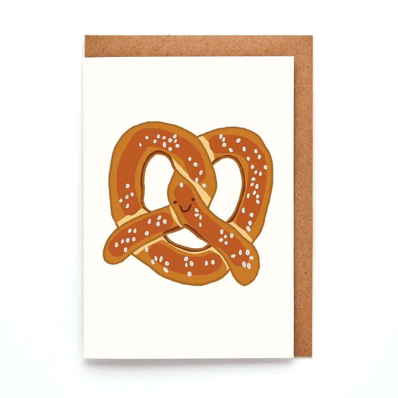 Carte de vœux mini A7 Bretzel | Design gourmand amusant | Vierge
