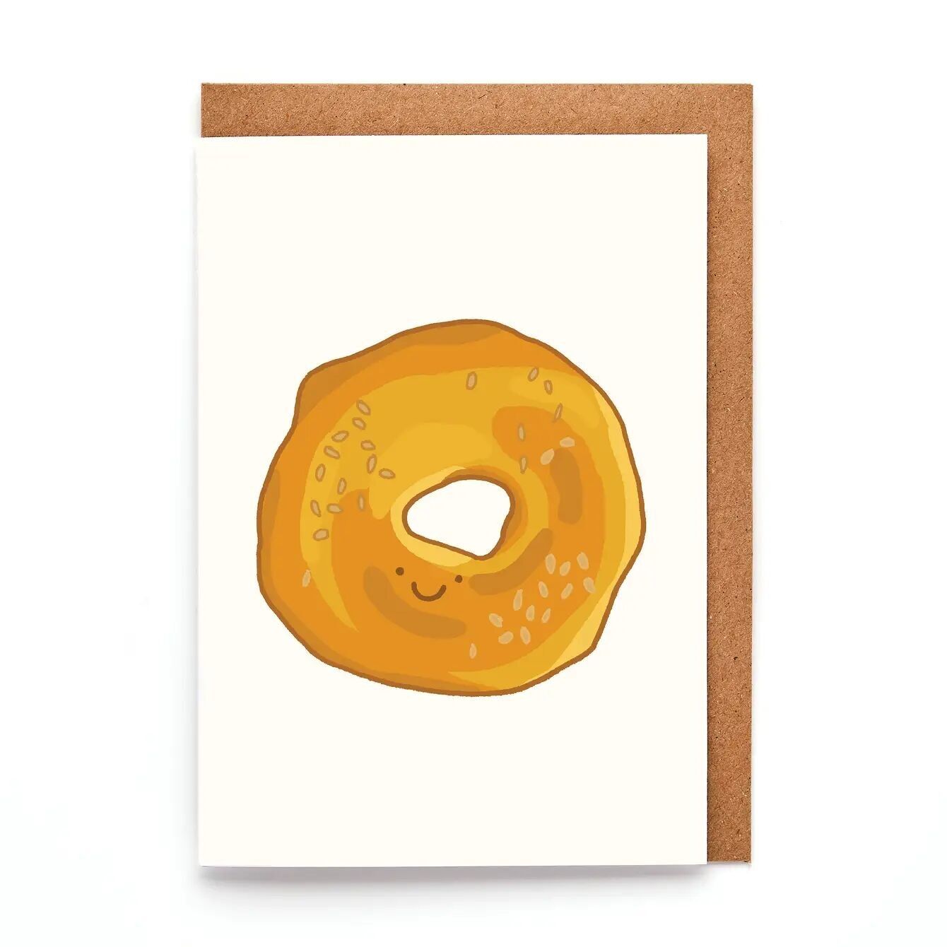 Carte de vœux Bagel Mini A7 | Design original pour les gourmands