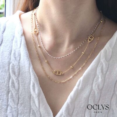 Collana tripla con catena in acciaio inossidabile Aria