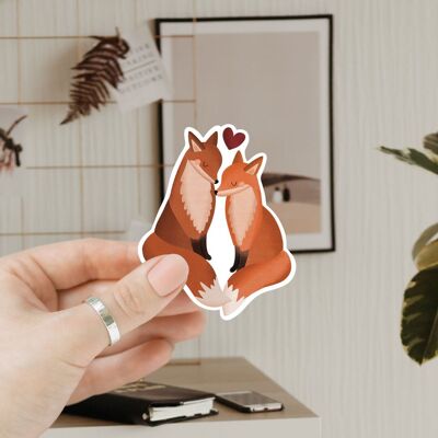Sticker Foxes Love Vinyl - Sticker Fox Wedding