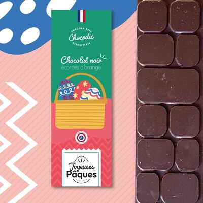Chocodic - Tavoletta di cioccolato fondente con scorze d'arancia - Cioccolato pasquale