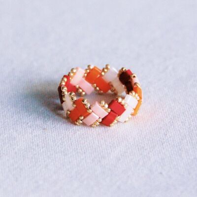 Anello Tilabead - salmone/arancio/bordeaux