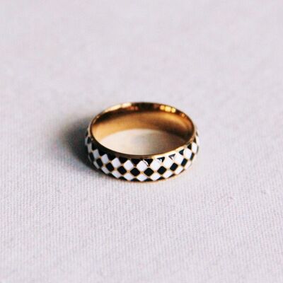 Anillo estampado negro/blanco