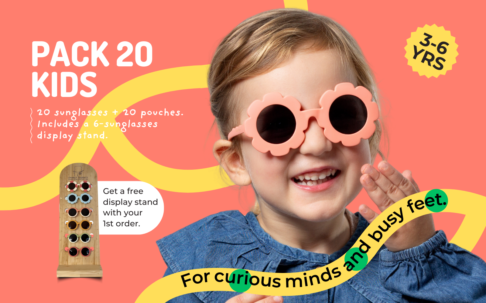 Gafas de sol KIDS - Pack 20 Gafas de sol Kids de 3 a 6 años