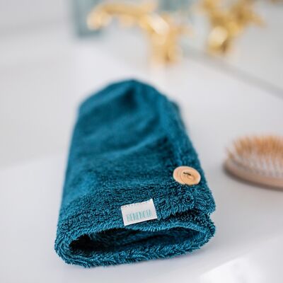 Absorbent bamboo terry hair towel