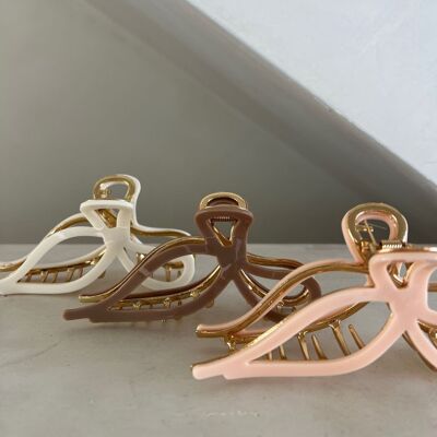 Bow hair clip - acetate & gold - 11.5 cm - XXL hair clip