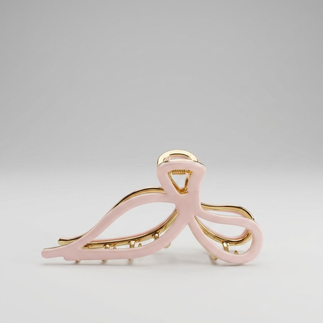 Bow hair clip - acetate & gold - 11.5 cm - XXL hair clip