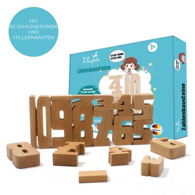Filapen - Mattoncini per costruire i numeri Montessori 62 pezzi.