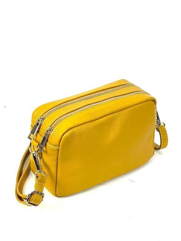 Grain leather shoulder bag