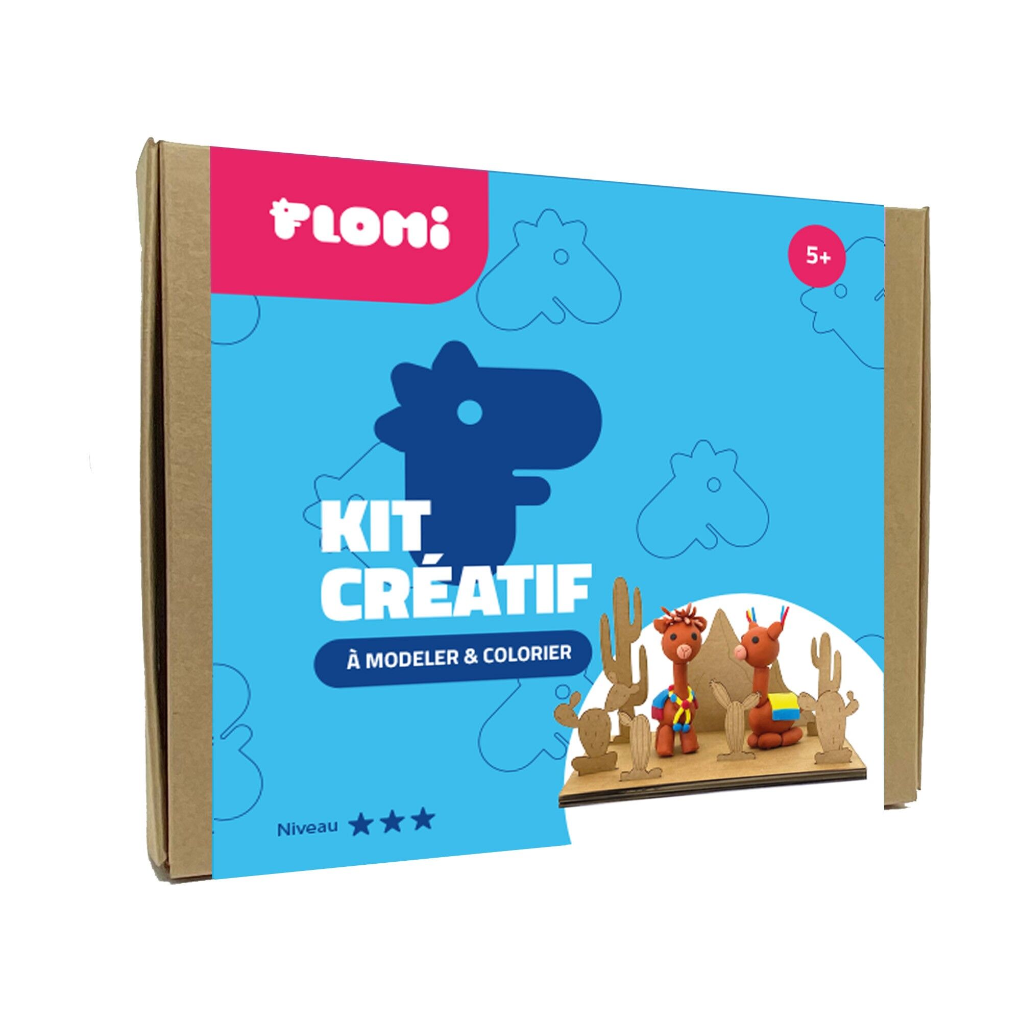Kit créatif 3D écologique – Coloriage et modelage – Lamas 5+
