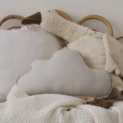 “Pigeon Grey” Linen Cloud Pillow