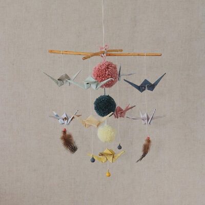 “Pastel colours” Origami Nursery Mobile
