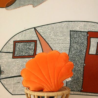 Soft Velvet Shell Pillow “Orange”