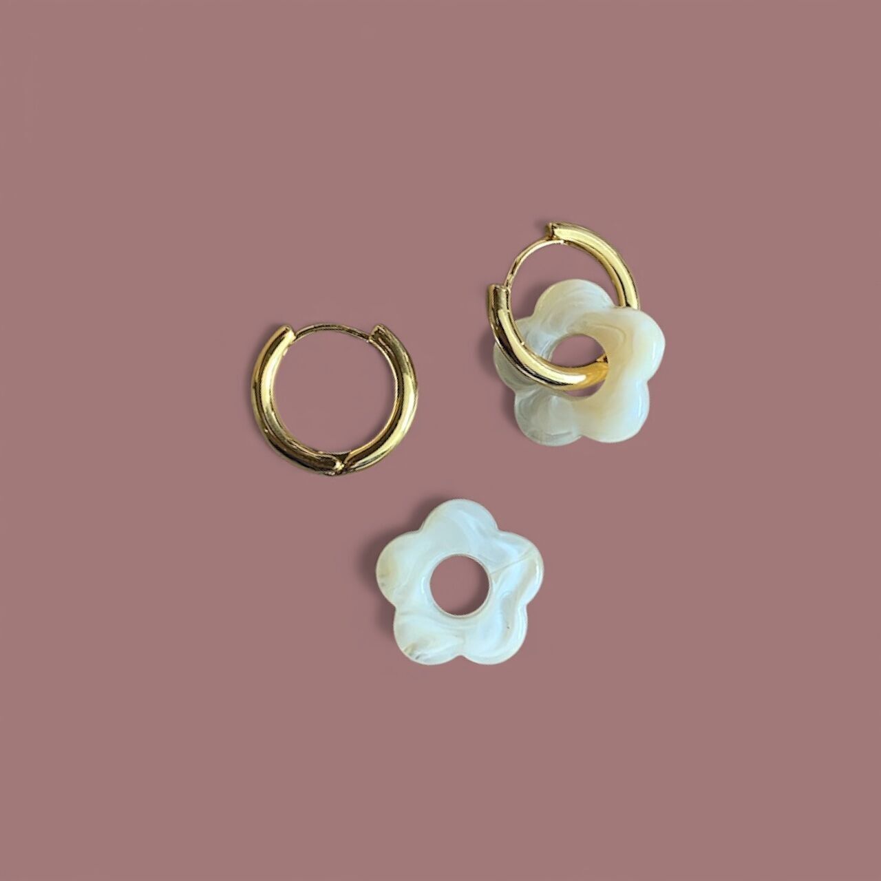 Paio di orecchini Billie MM - Ecru