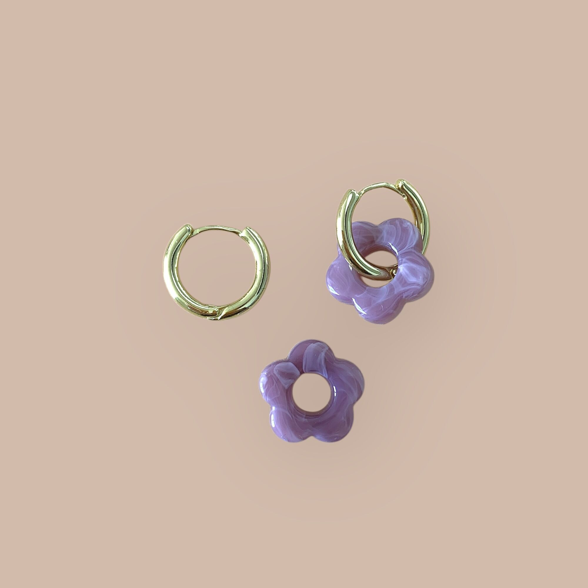 Paio di orecchini Billie MM - Prugna