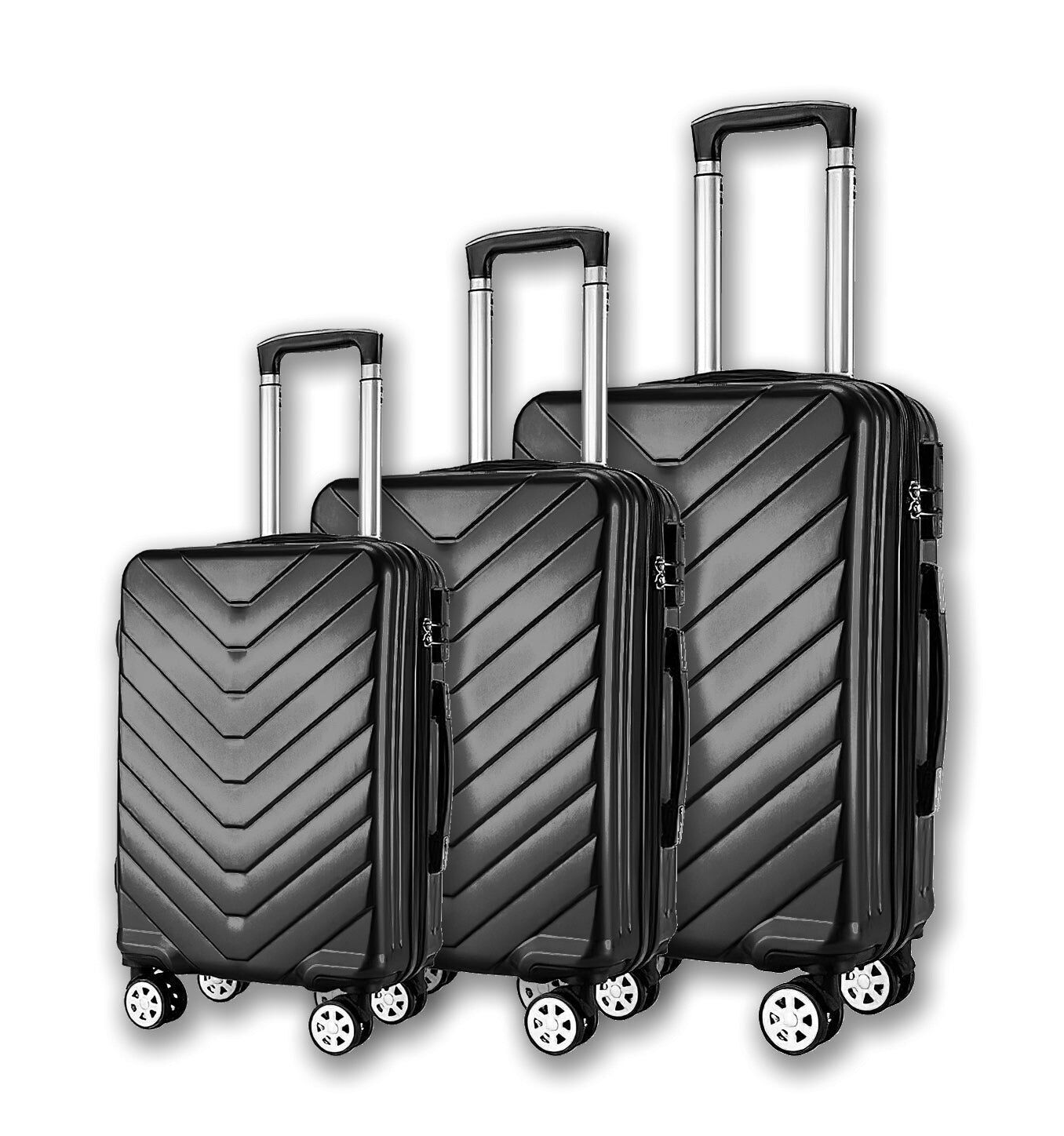 Reisekoffer Set 3 pezzi Nero