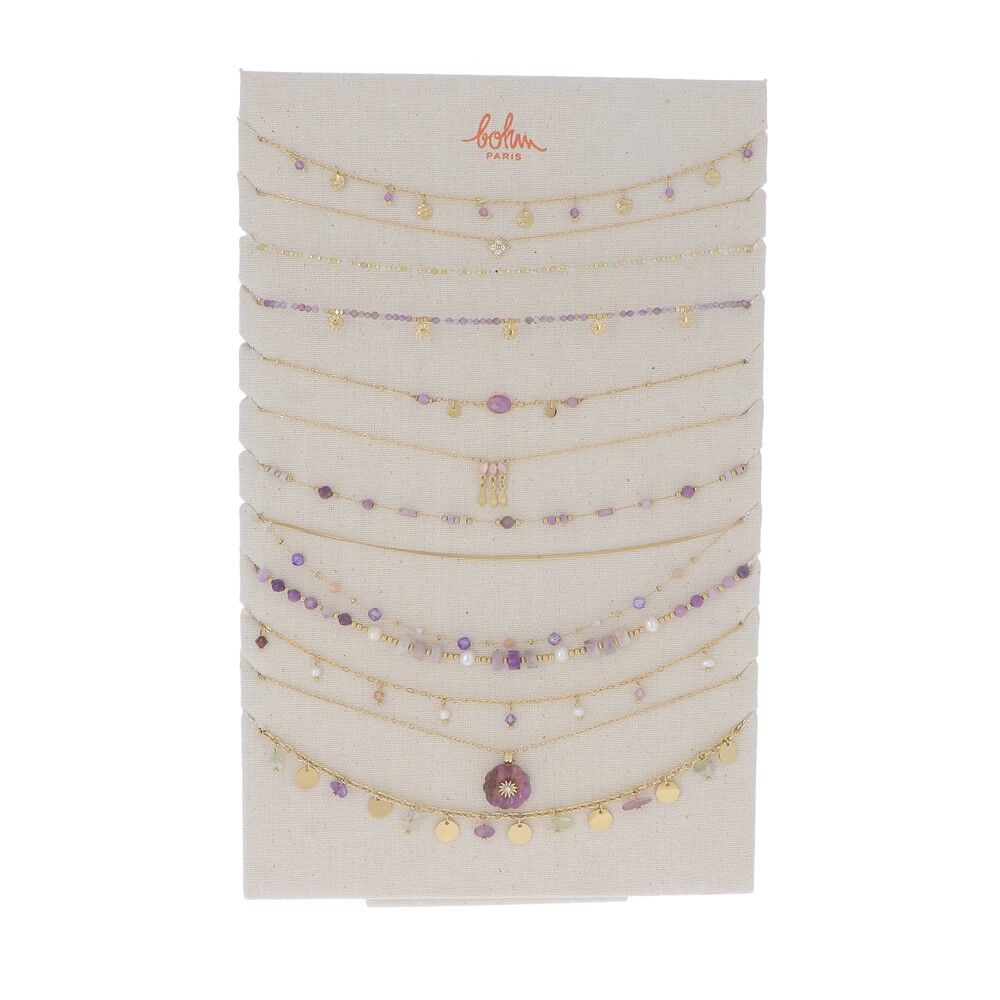 Set mit 24 (12+12) Halsketten – violettes Gold – kostenlose Präsentation