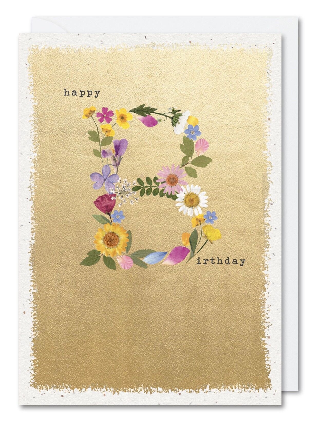 WBdesignz Biglietto Di Auguri Happy Birthday Floreale – 125x125 Mm Su Carta Premium 300g – Con Busta Kraft – Made In Germany