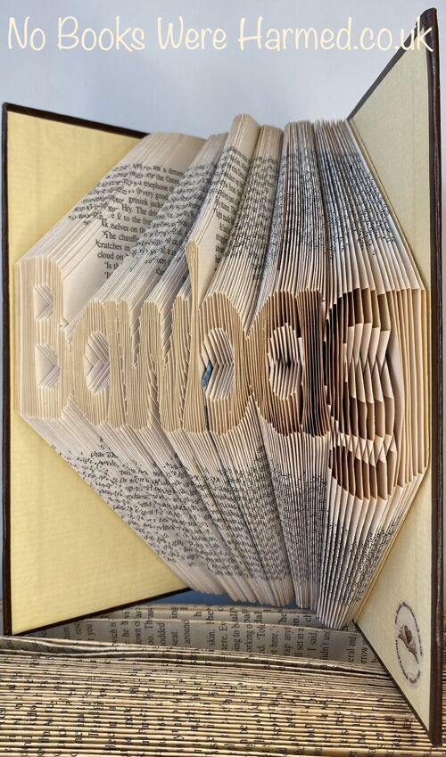 "Bawbag" hand folded into the pages of book : : Offensive Art : : Crude Books