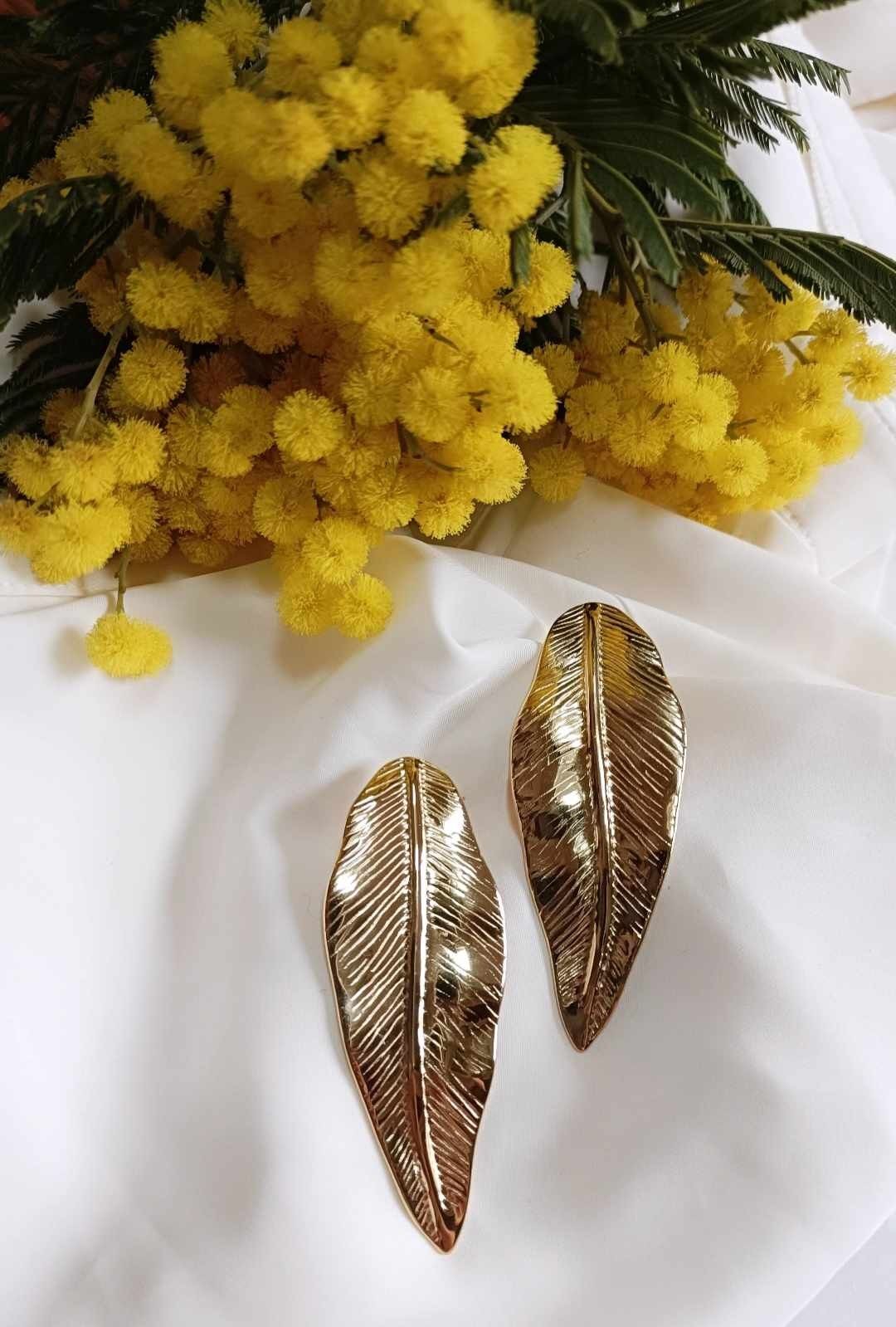 Pendientes de acero inoxidable - Pluma