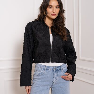 Veste bomber courte texturée - CK08373