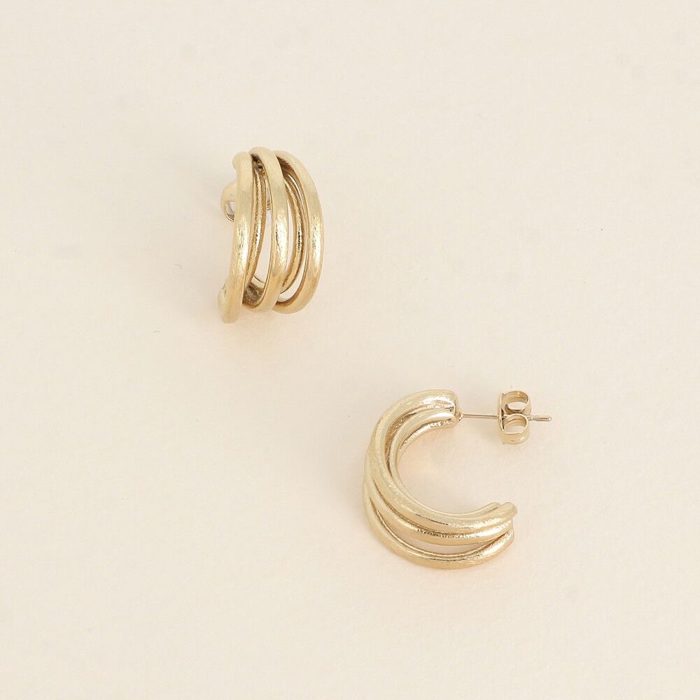 Creolen – matt gebürstete Kreuzringe