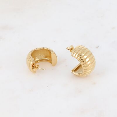 Pendientes aro - aro ancho estriado 23x28mm
