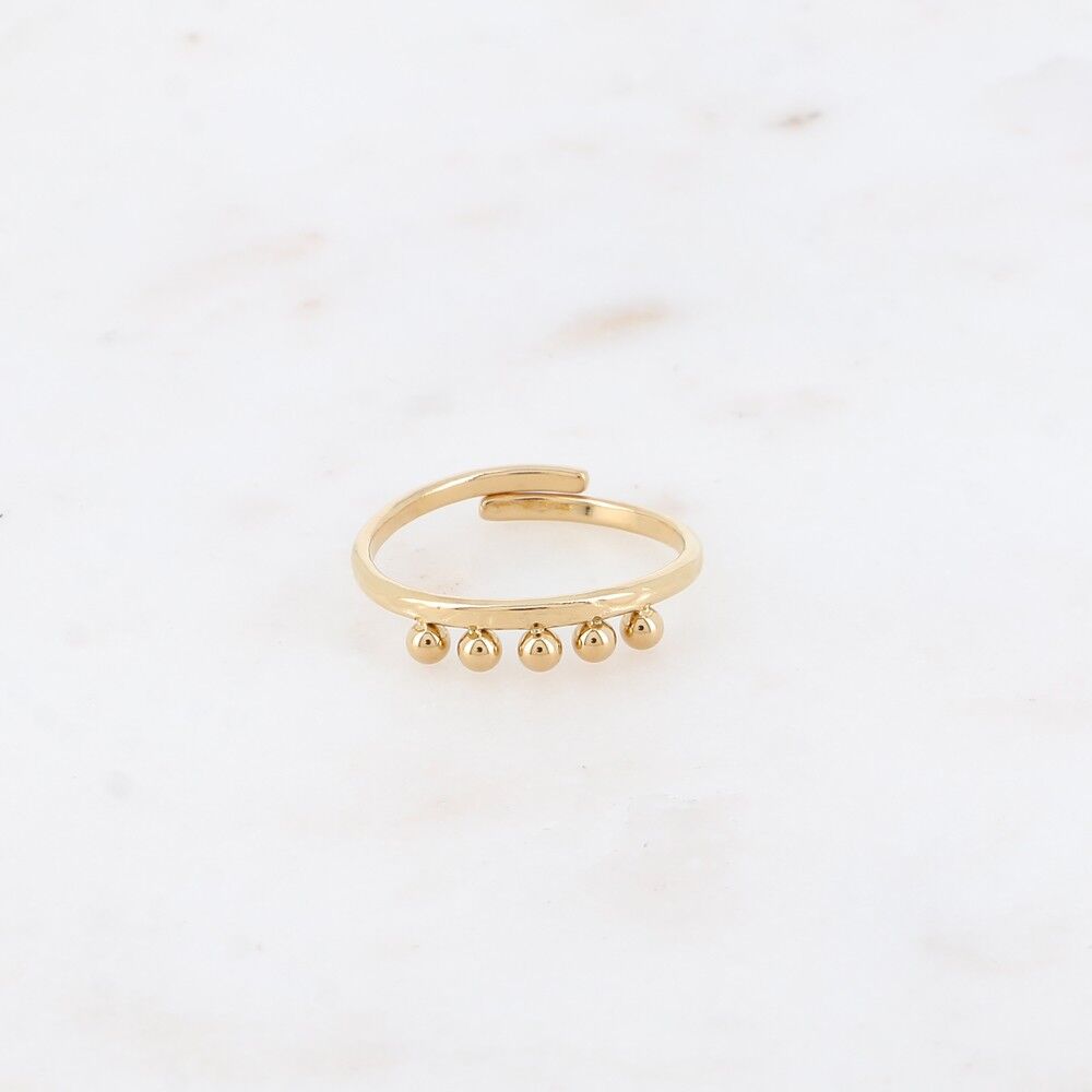 Ring - hammered ring and 5 small balls