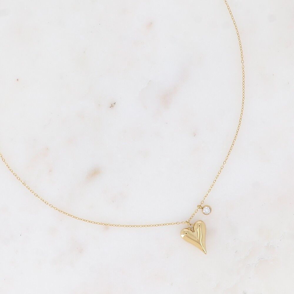 Artley Necklace - Heart and Round Crystal