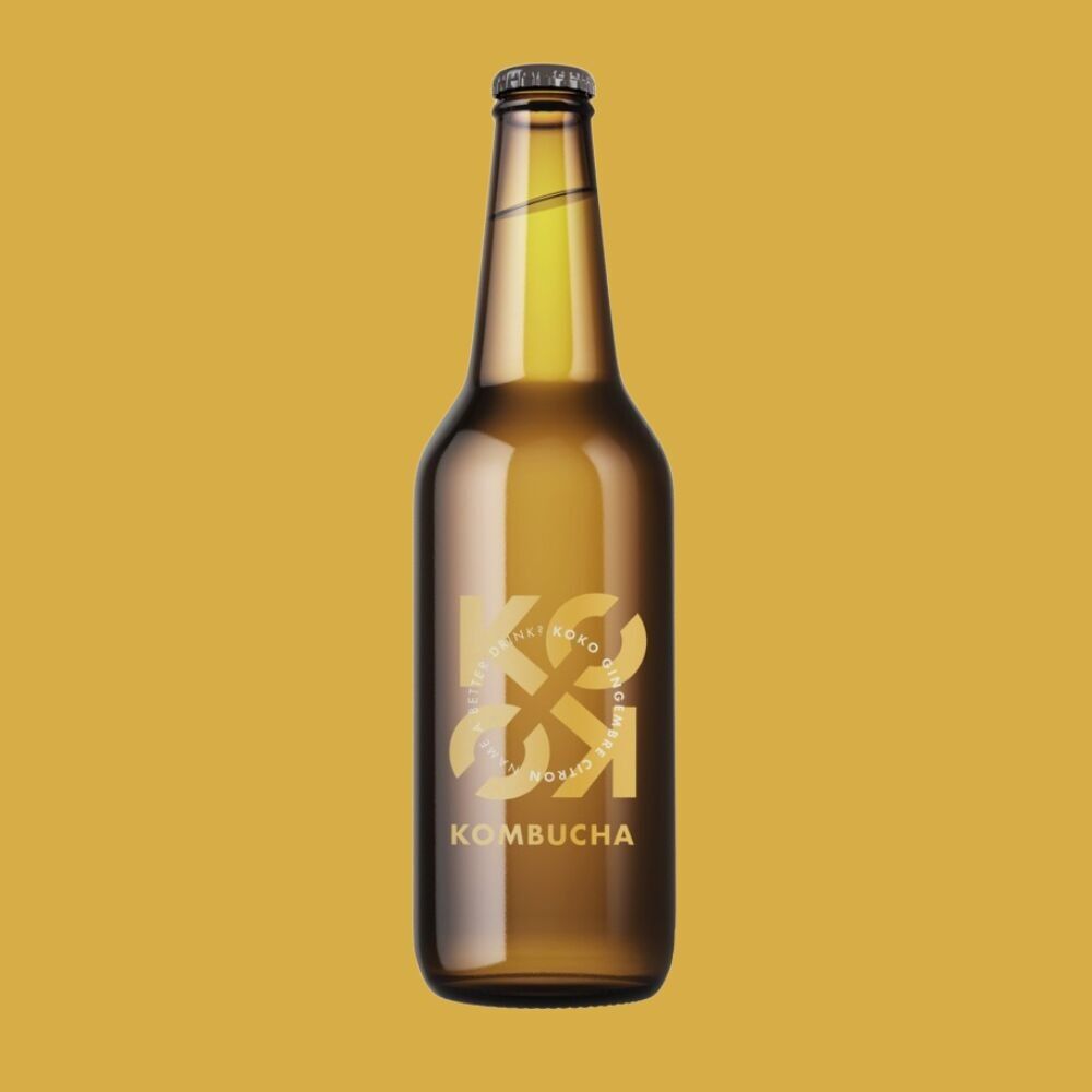 KOKO Kombucha - Ginger Lemon (Grüner Tee / Oolong - Bio - Alkoholfrei - Bio - Französisch - Glutenfrei - Zuckerarm)