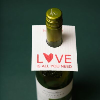 Etiqueta de cuello de botella El amor es todo lo que necesitas