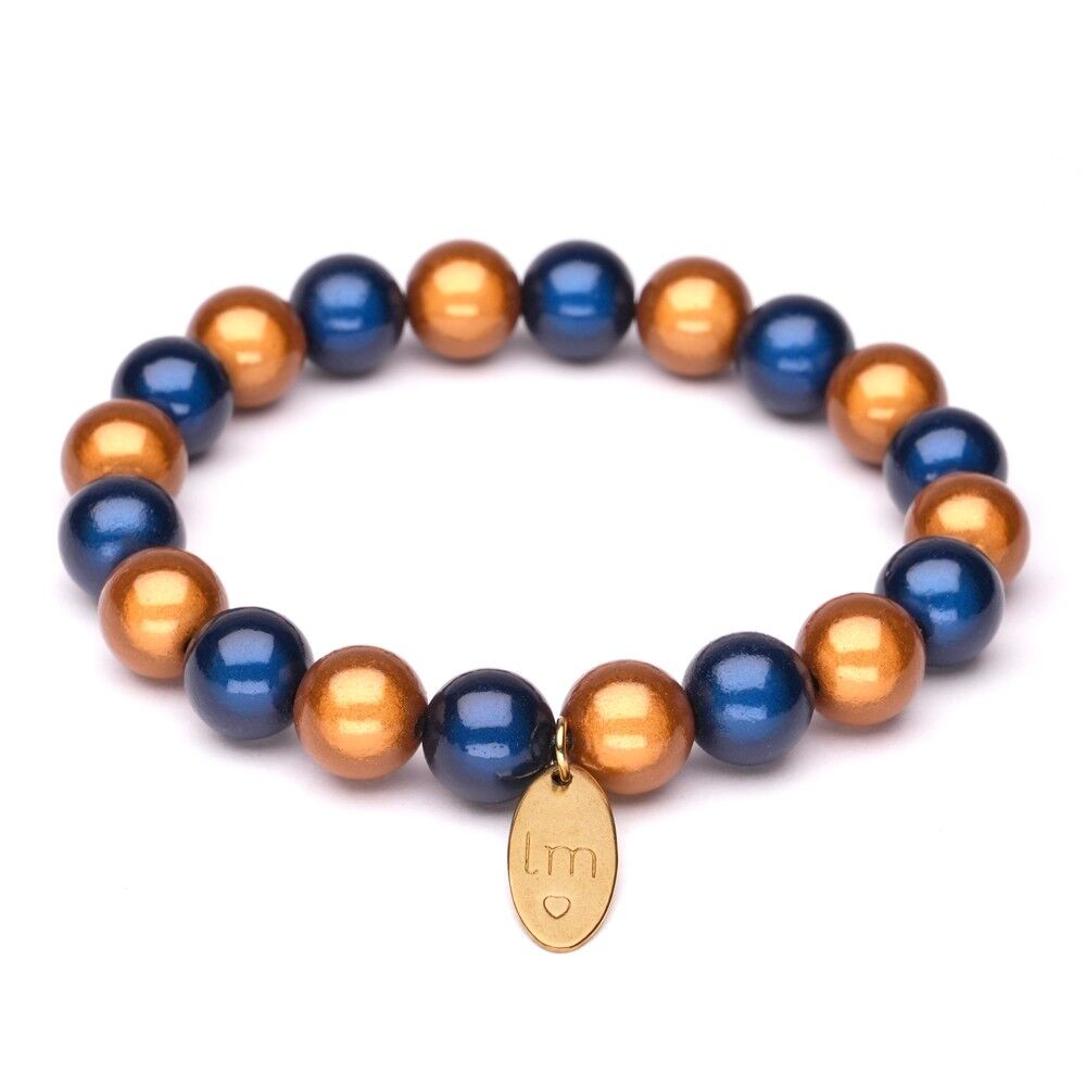 Bracciale LizzyMae Mandorla Blu Navy 10mm