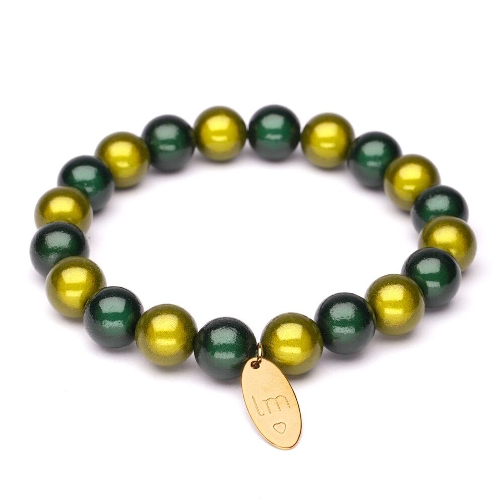 Bracciale LizzyMae verde scuro muschio 10mm