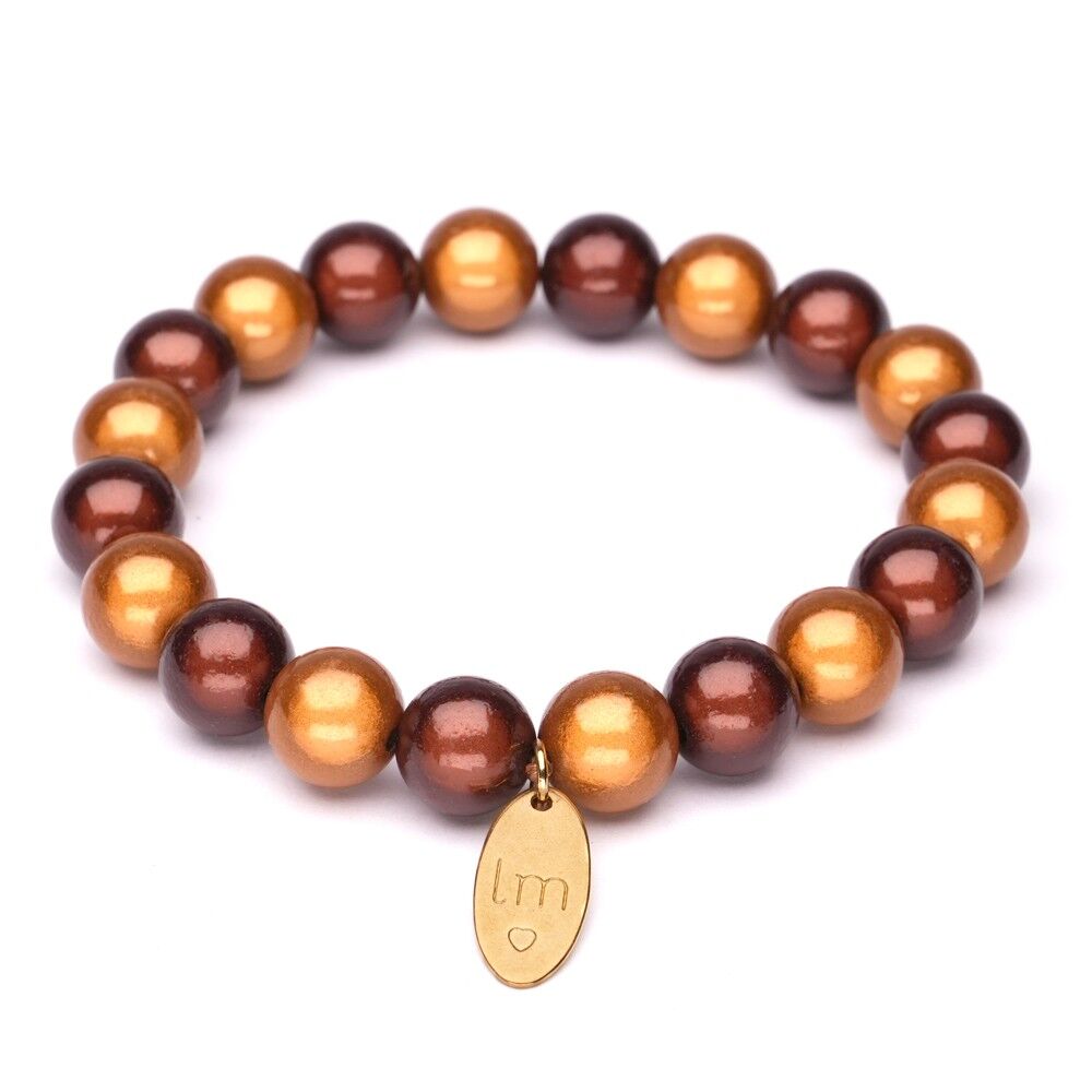 Bracciale LizzyMae Mandorla Marrone 10mm