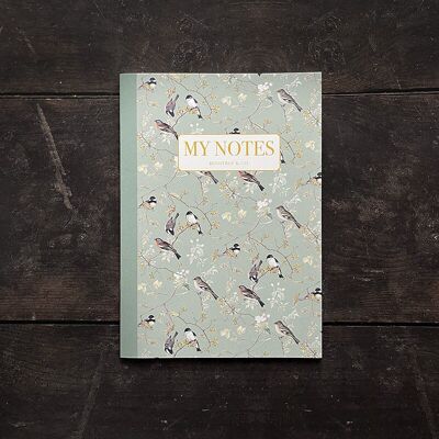 Cuaderno de notas - Patrón de pájaros de jardín