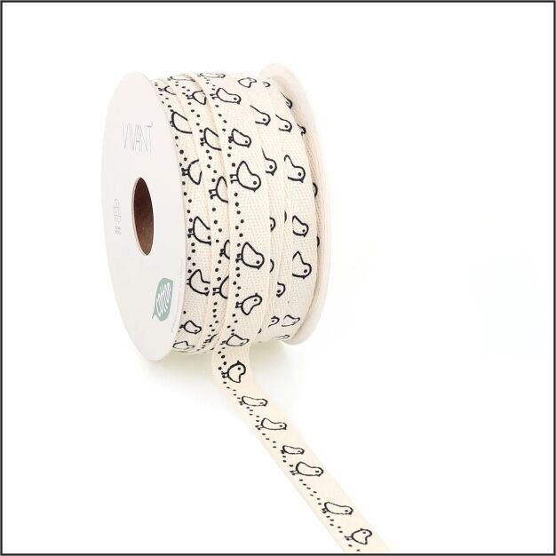 Nastro di cotone - Pulcino - Pulcino - bianco - 15 mm x 20 m