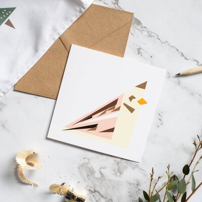 Bird Card - Snowbunting- Small Card