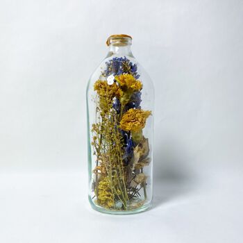 Fleurs séchées en verre Harapan 1000 ml de cire d'or jaune 1
