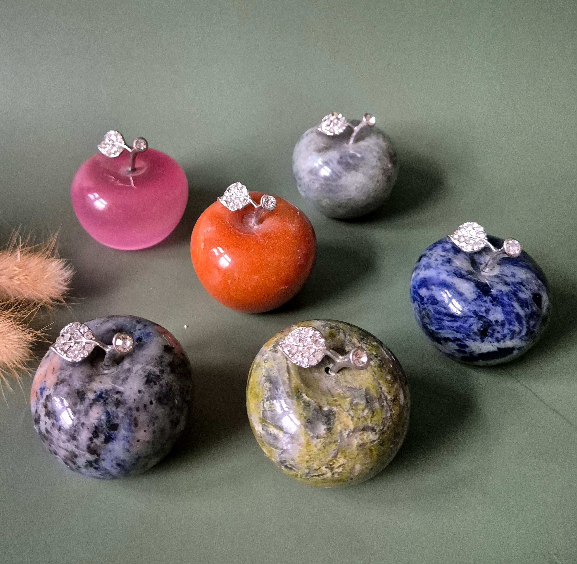 Mini-Edelstein-Äpfel 45 mm – Set mit 6 Stück