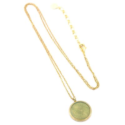 Beach Necklace 02 medium-length stainless steel chain gold-plated or pure with natural stone or mother of pearl