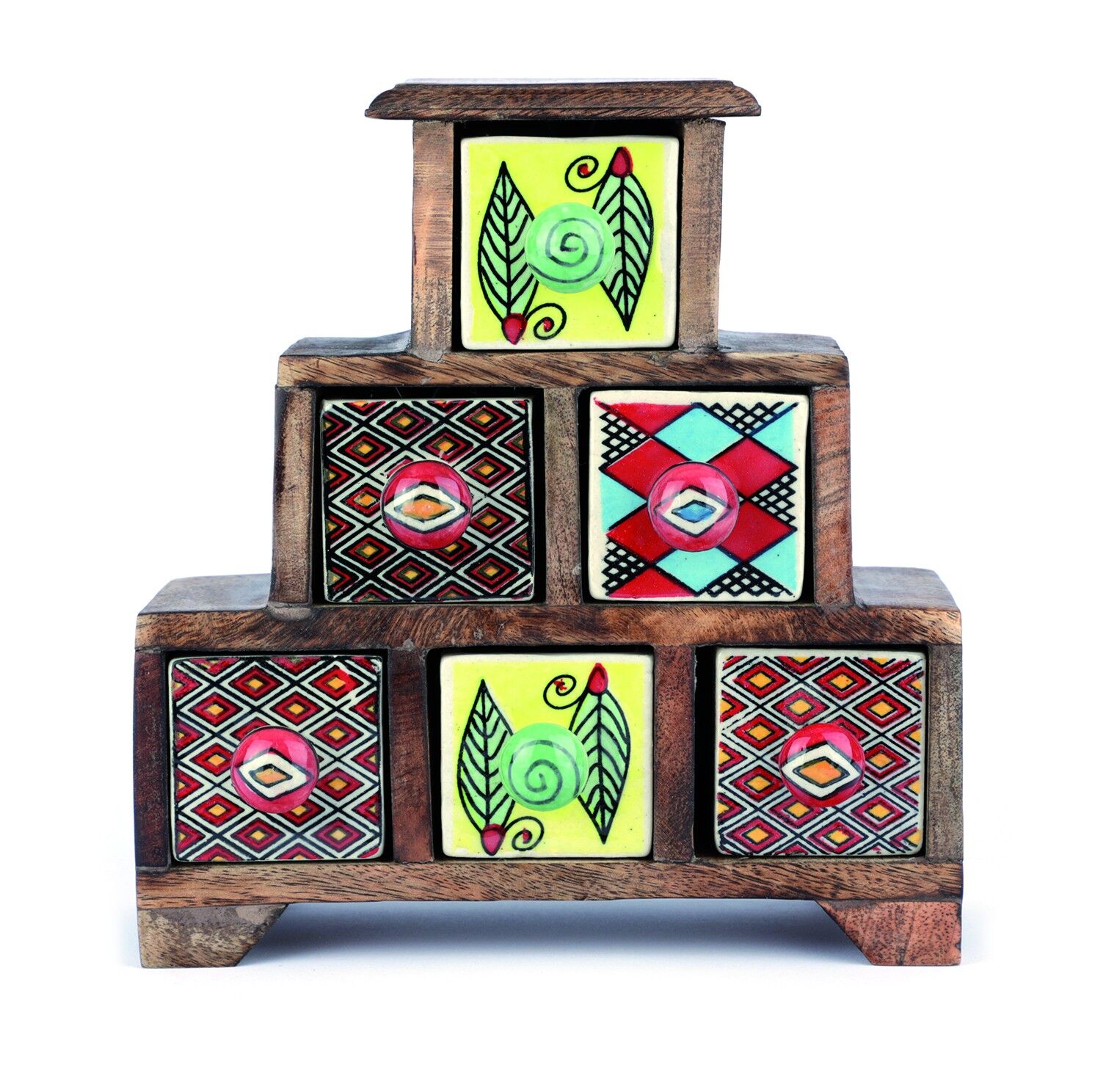 Mini cassettiera colorata a 6 cassetti - Realizzata a mano