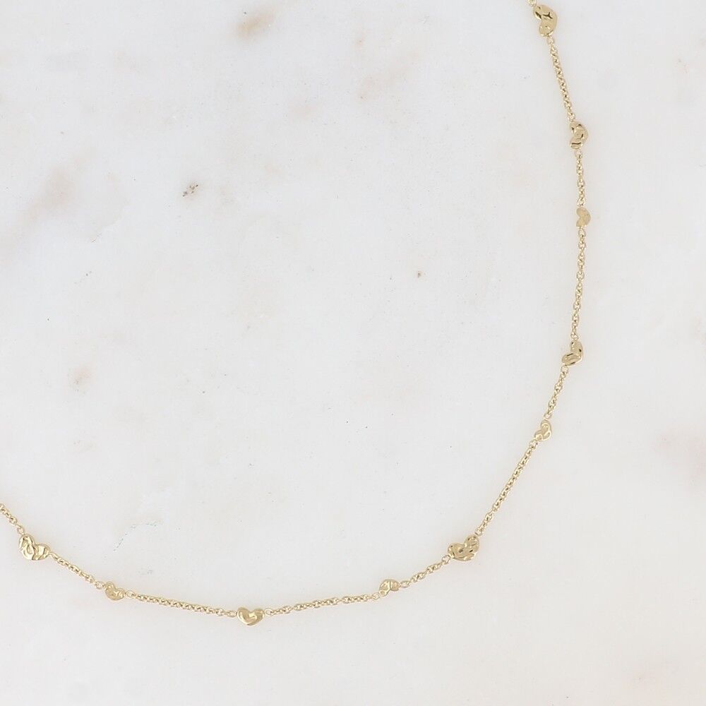 Collana Gamse - pastiglie a cuore martellate