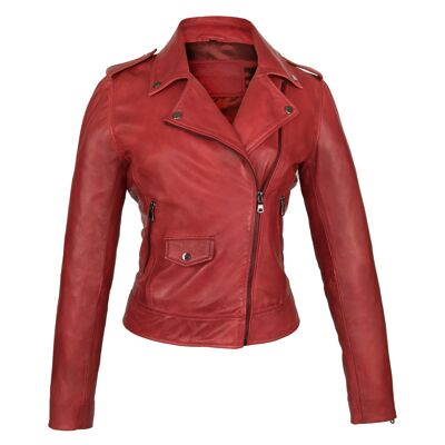Damen-Jacken aus Zerimar | Abrigo de cuero elegant | Chaqueta para mujer | Abrigo Mujer Piel | Chaqueta casual de cuero - Rojo