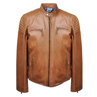 Veste en cuir pour homme Zerimar | Chaqueta de los hombres | Chaqueta de hiver informelle | Chaqueta de los hombres | Veste en cuir pour homme - Cuero