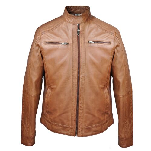 Chaqueta de invierno para hombre Zerimar | Chaqueta de cuero | Chaqueta informal | Chaquetas de cuero para hombre | Chaqueta elegante para hombre - Cuero